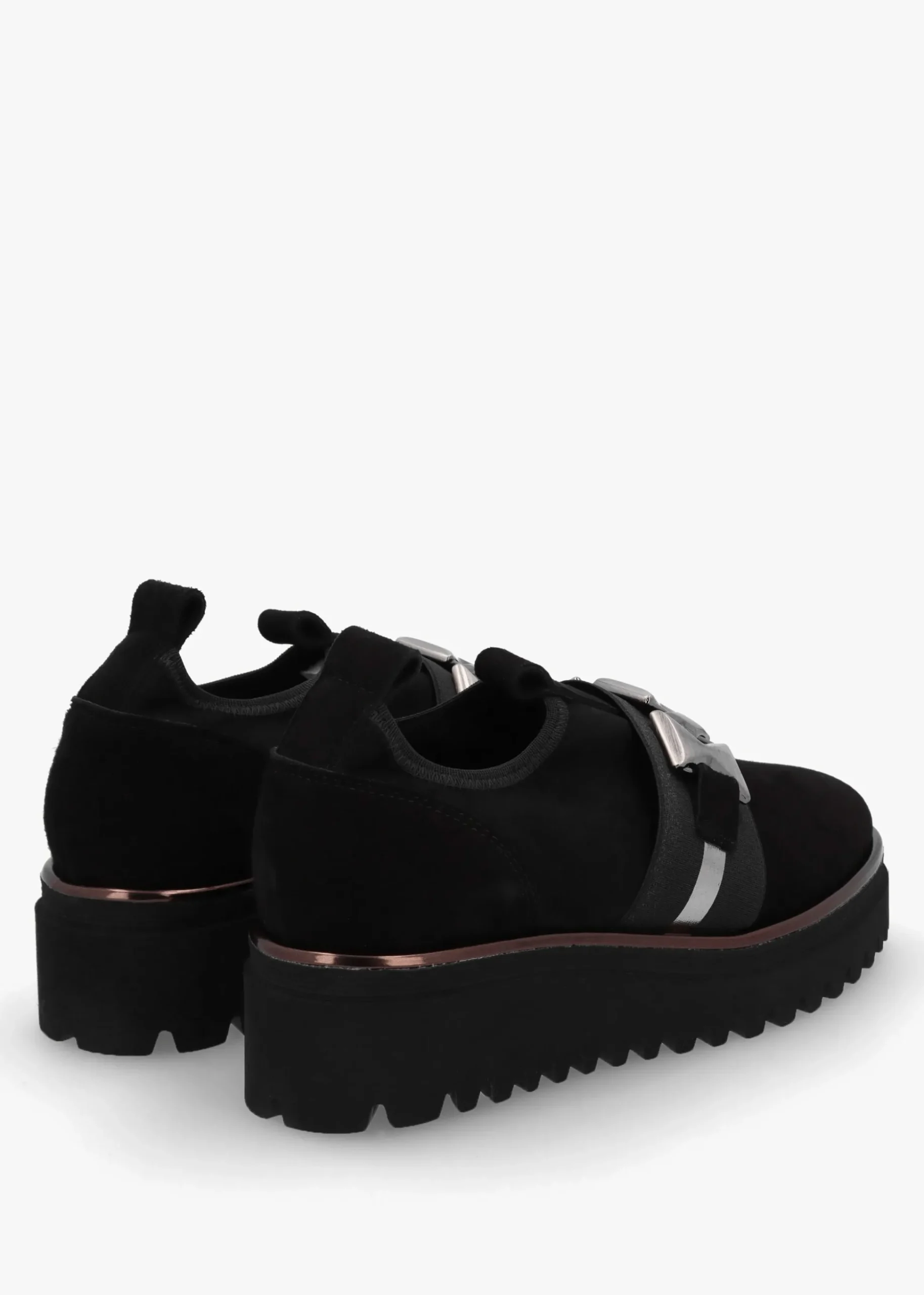 Black Suede Adorned Trouser Shoes