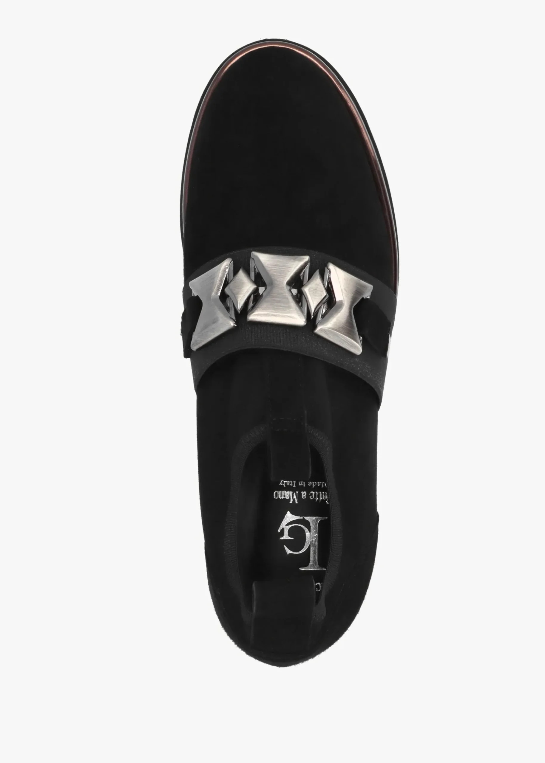 Black Suede Adorned Trouser Shoes