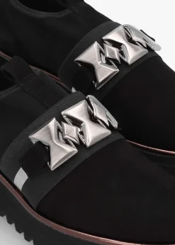 Black Suede Adorned Trouser Shoes