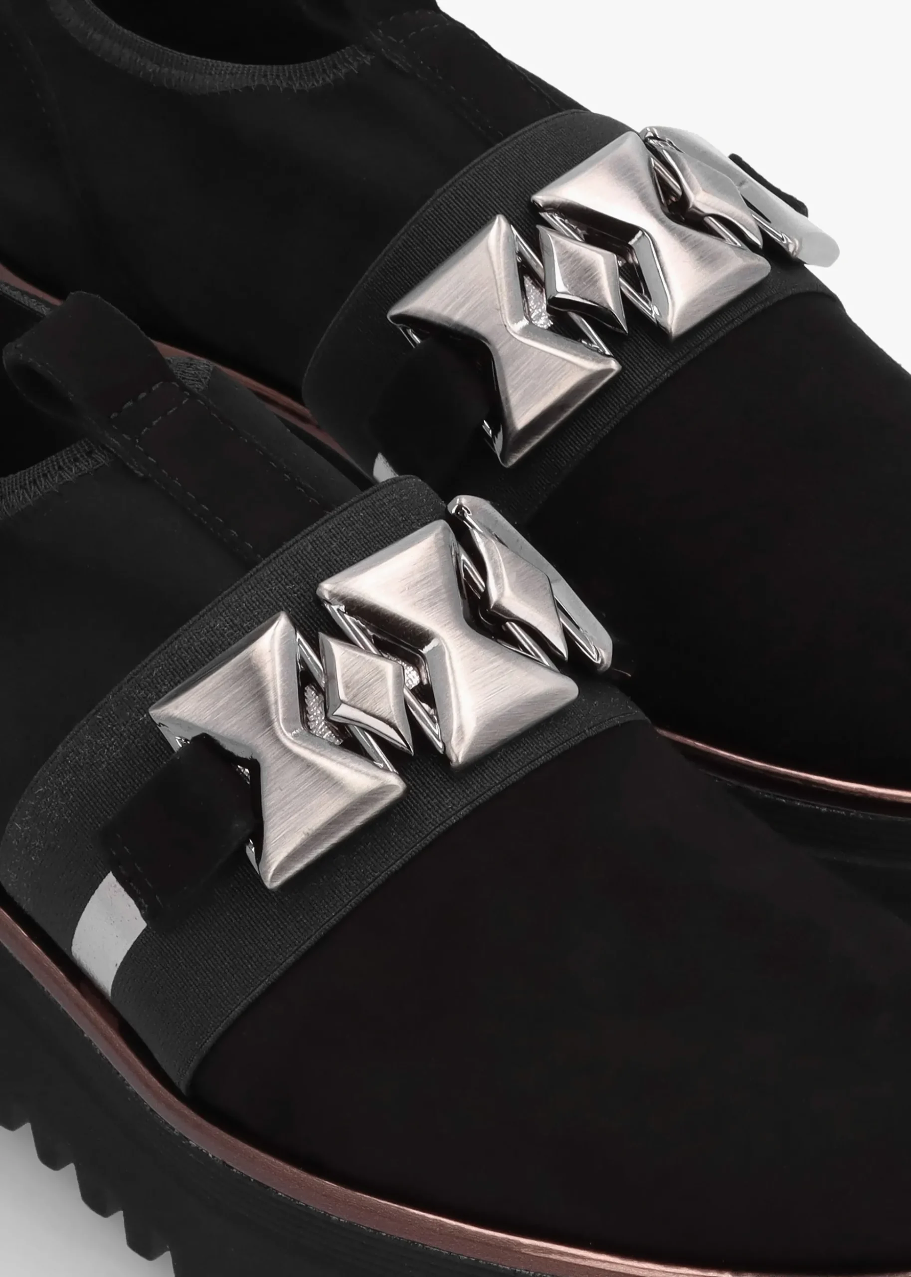 Black Suede Adorned Trouser Shoes