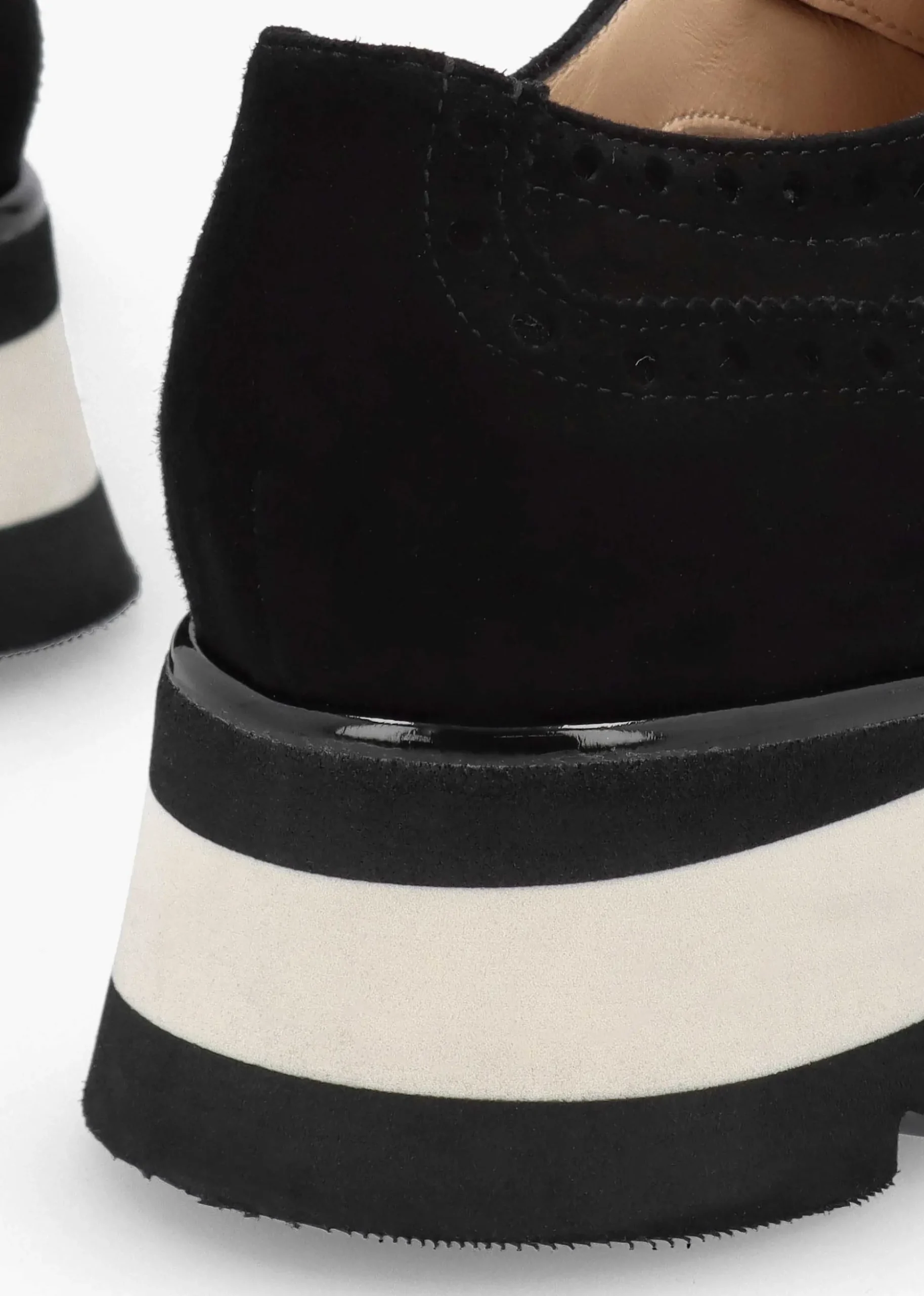 Black Suede Slip On Slab Sole Brogues