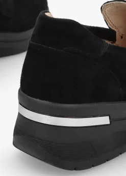 Black Suede Sporty Loafers