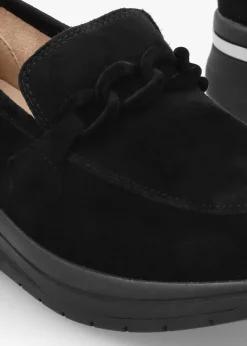 Black Suede Sporty Loafers