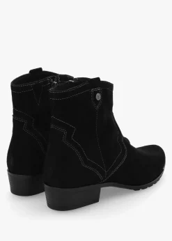 Black Suede Western Ankle Boots