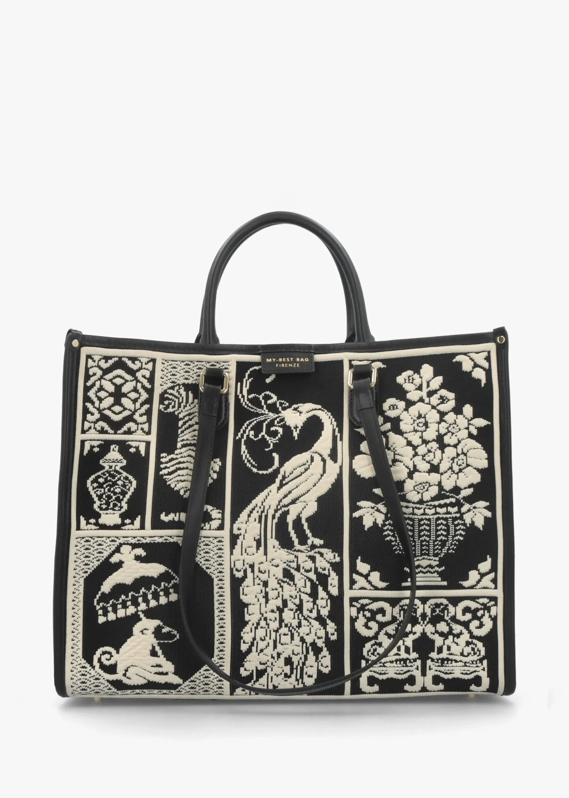 Black Tapestry Tote Bag