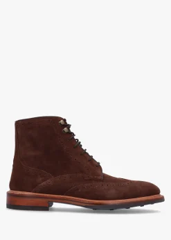 Blackwater Chocolate Suede Brogue Boots