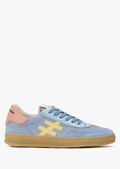 Blue Suede & Metallic Leather Trainers