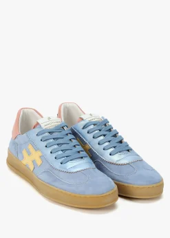 Blue Suede & Metallic Leather Trainers