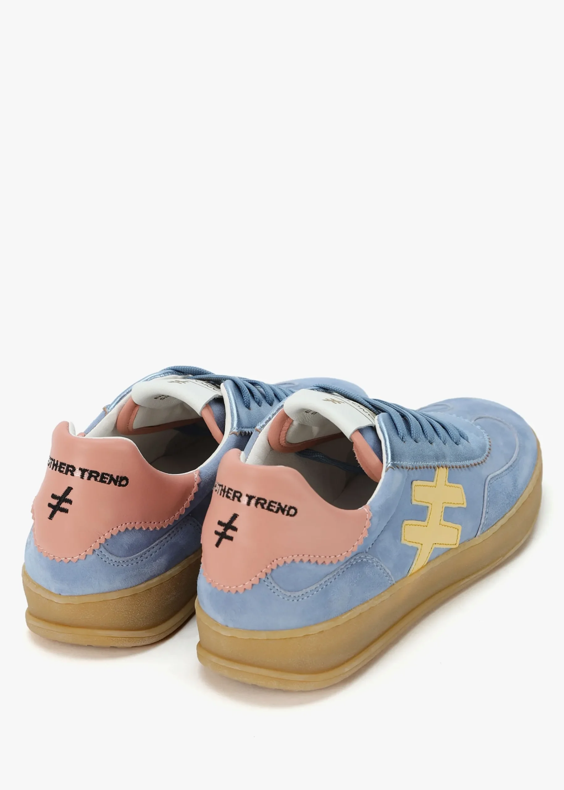 Blue Suede & Metallic Leather Trainers