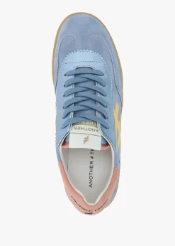 Blue Suede & Metallic Leather Trainers