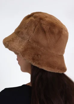 Bobland Tan Faux Fur Bucket Hat