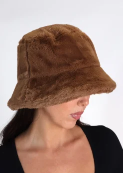 Bobland Tan Faux Fur Bucket Hat