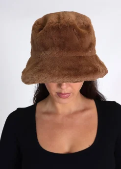 Bobland Tan Faux Fur Bucket Hat