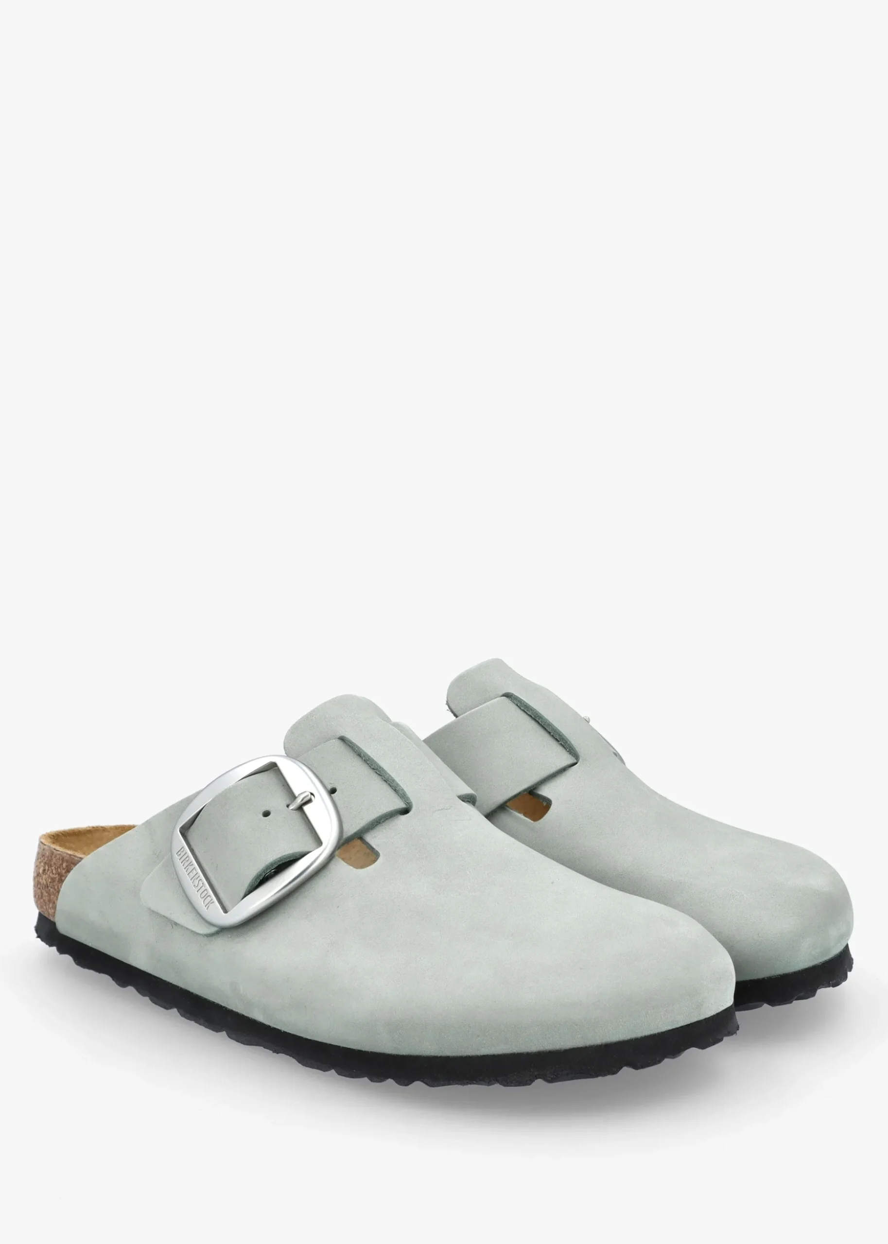 Boston Big Buckle Pure Sage Nubuck Leather Clogs