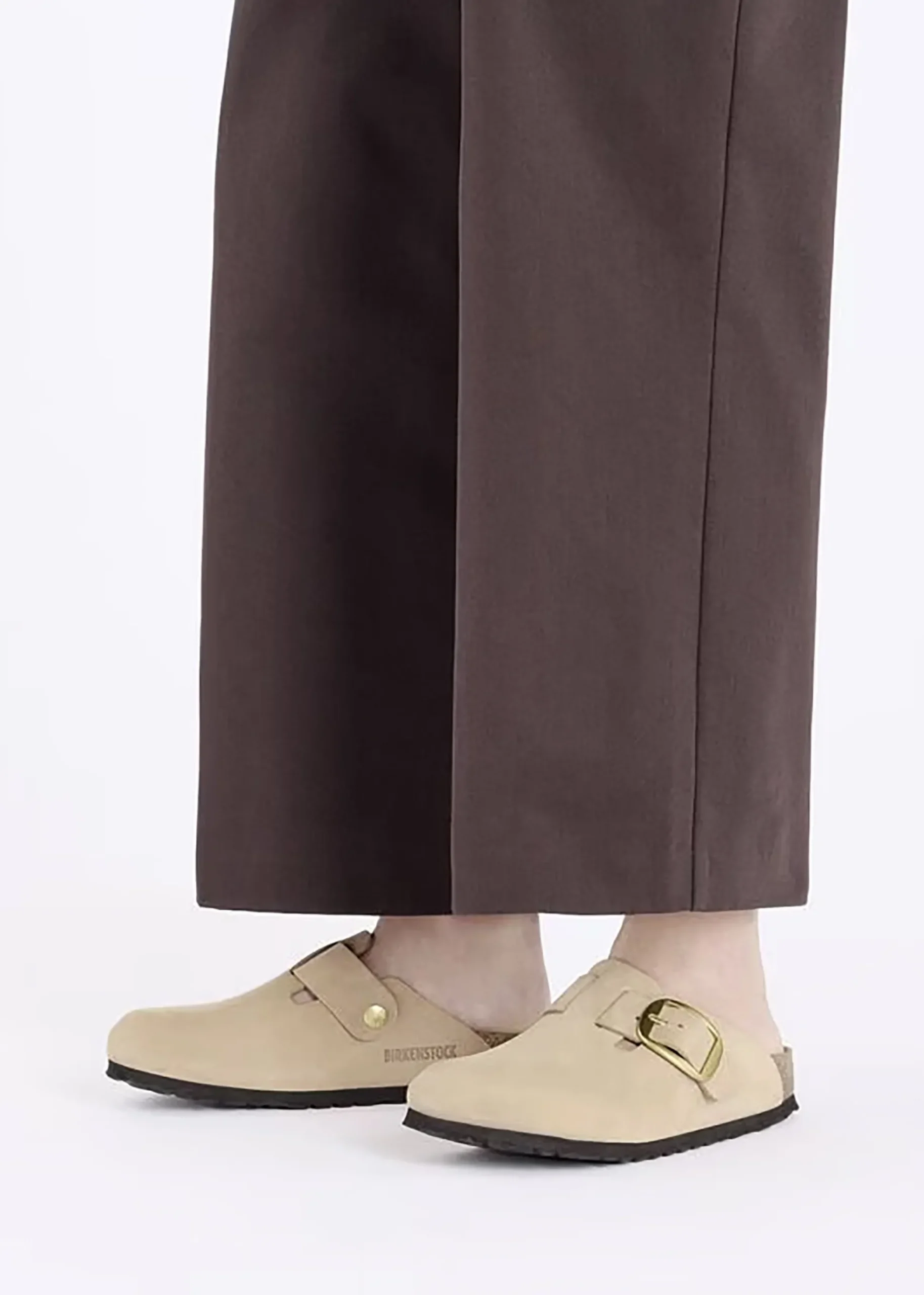 Boston Big Buckle Sandcastle Nubuck Leather Clogs