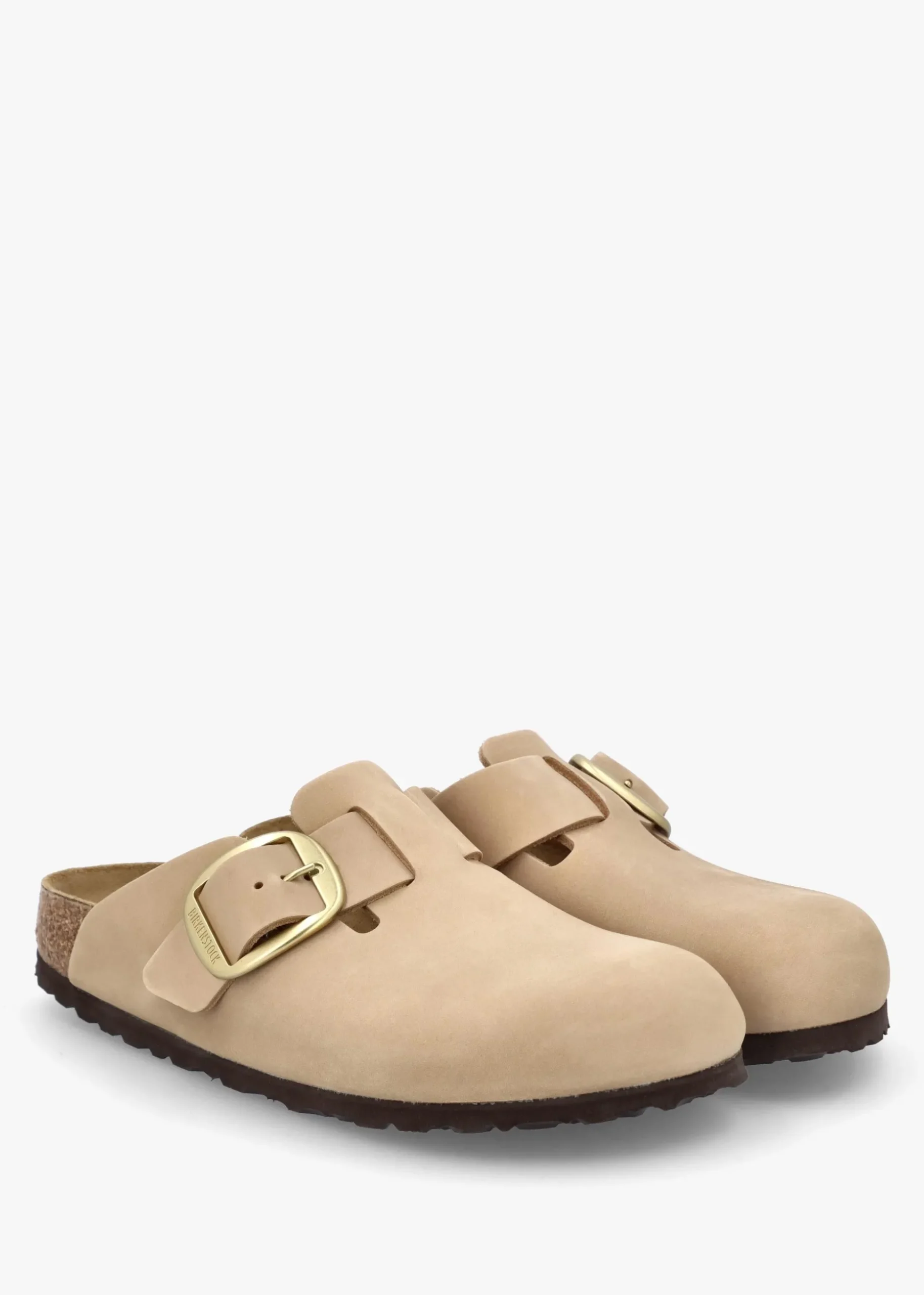 Boston Big Buckle Sandcastle Nubuck Leather Clogs