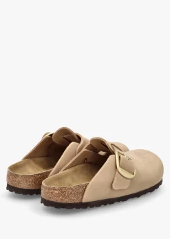 Boston Big Buckle Sandcastle Nubuck Leather Clogs
