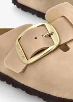 Boston Big Buckle Sandcastle Nubuck Leather Clogs