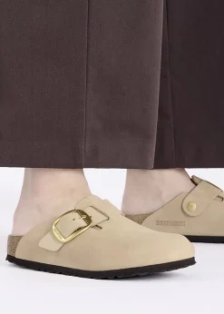 Boston Big Buckle Sandcastle Nubuck Leather Clogs