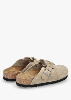 Boston Braided Taupe Suede Leather Clogs