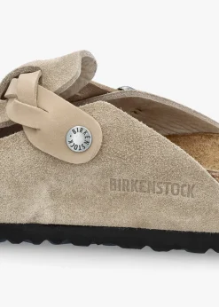 Boston Braided Taupe Suede Leather Clogs
