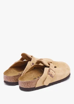 Boston Latte Cream Suede Leather Clogs