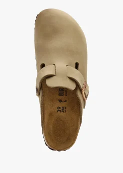 Boston Tabacco Brown Natural Oiled Leather Clogs