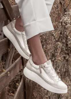 Bouville Off White Leather & Suede Chunky Trainers