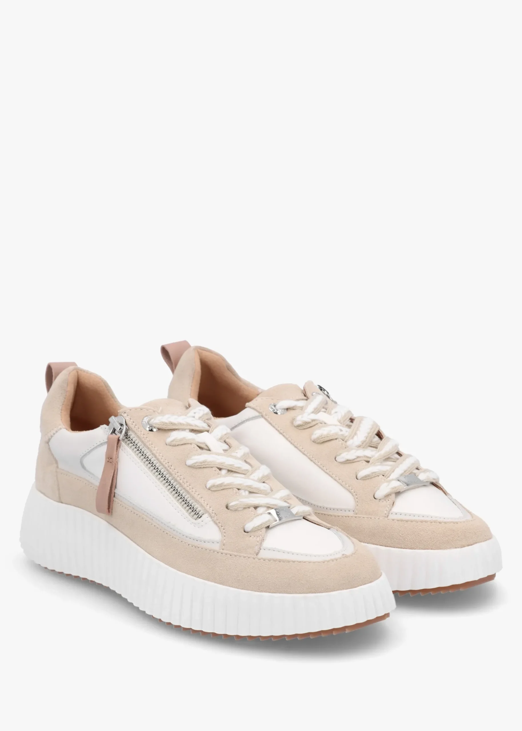 Bouville Off White Leather & Suede Chunky Trainers
