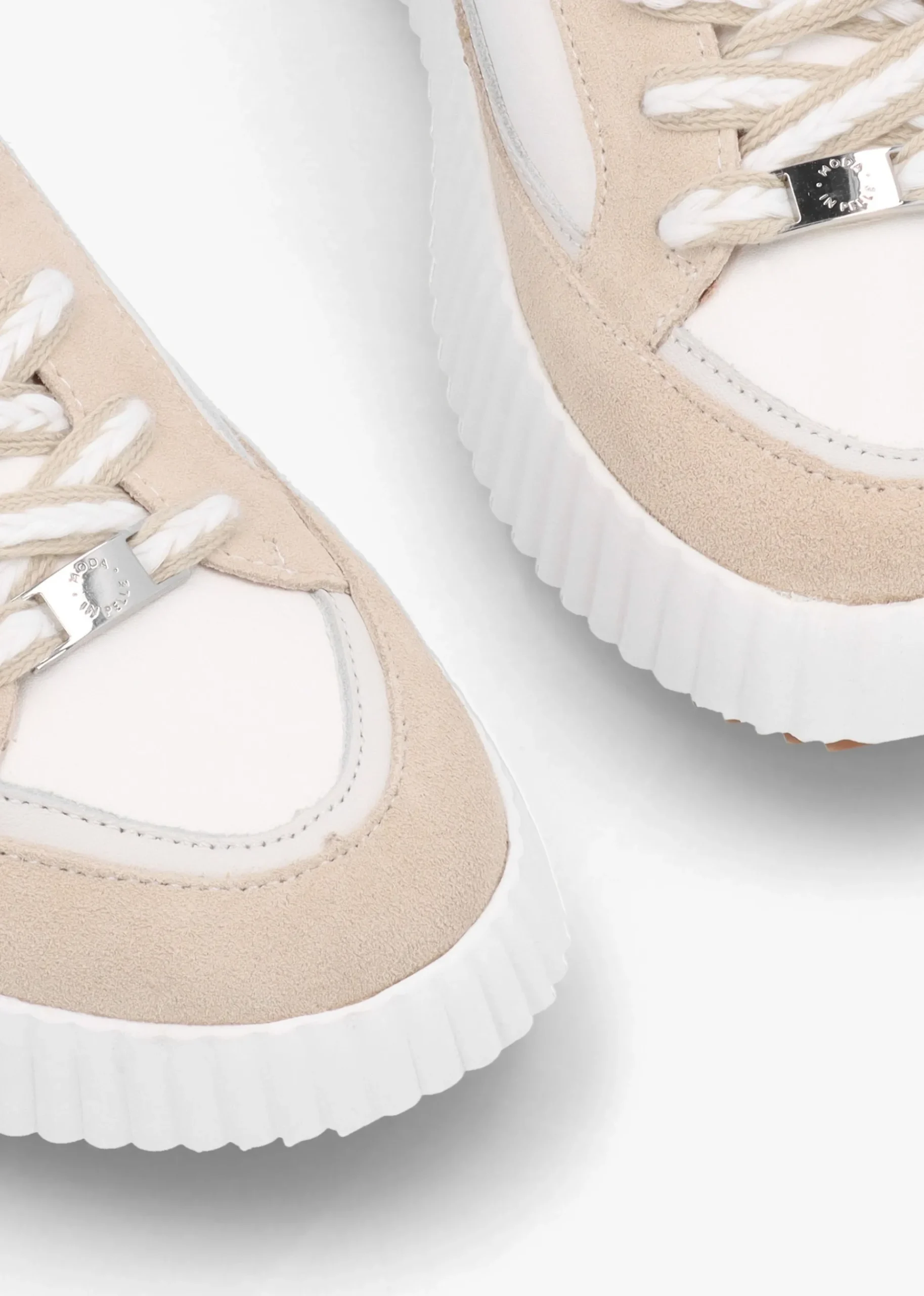 Bouville Off White Leather & Suede Chunky Trainers