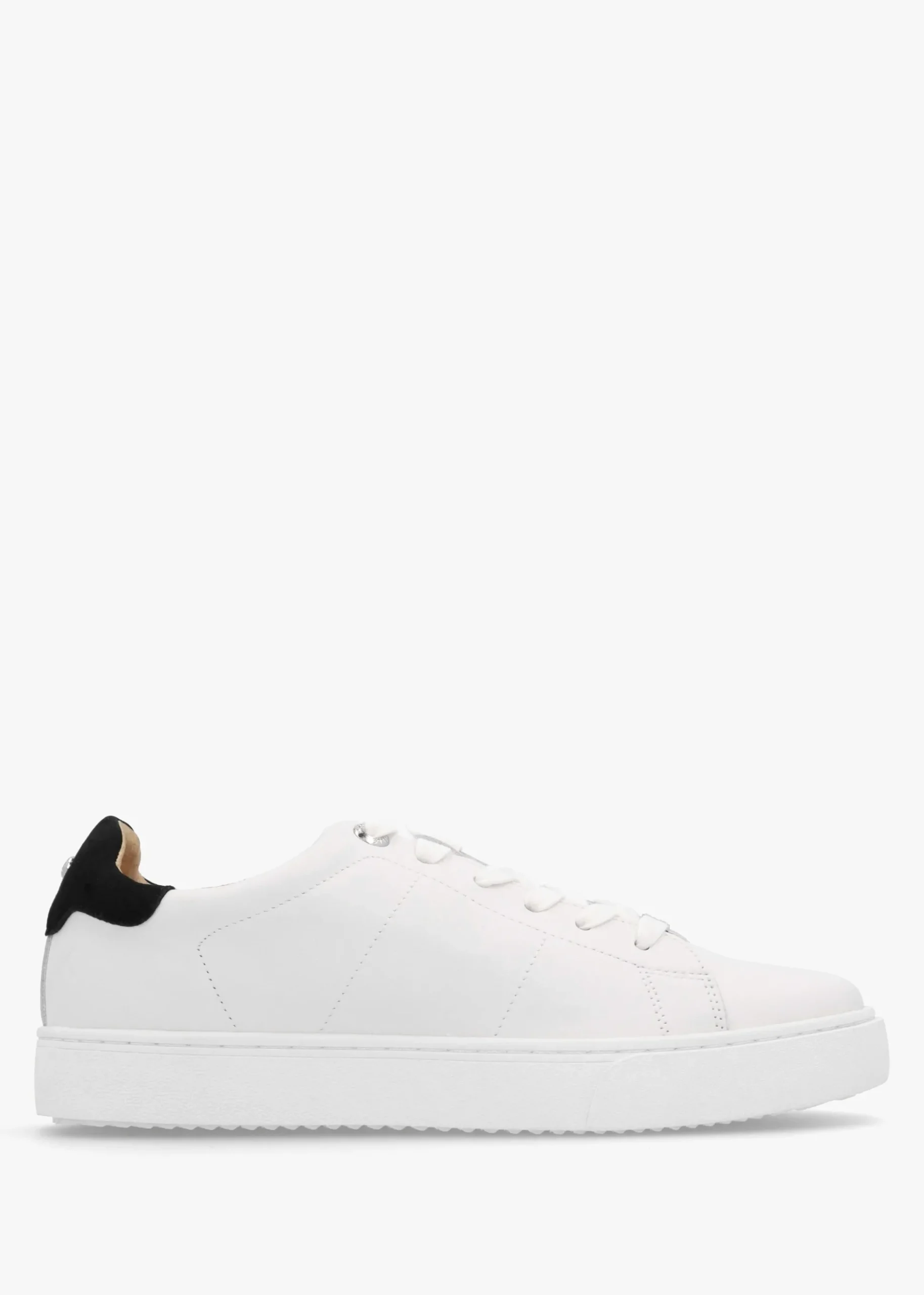 Brandie White Leather Black Ankle Tab Trainers