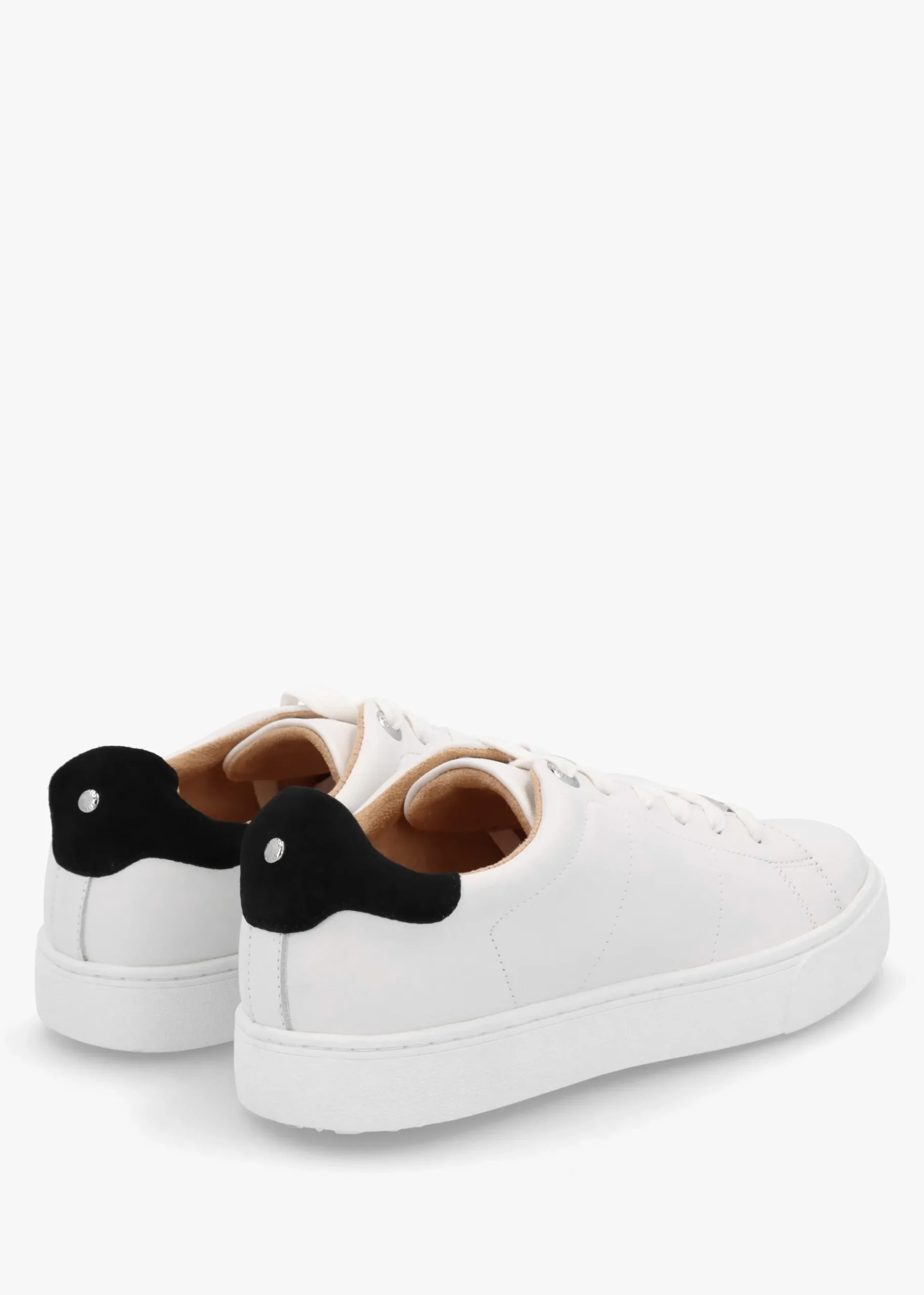 Brandie White Leather Black Ankle Tab Trainers