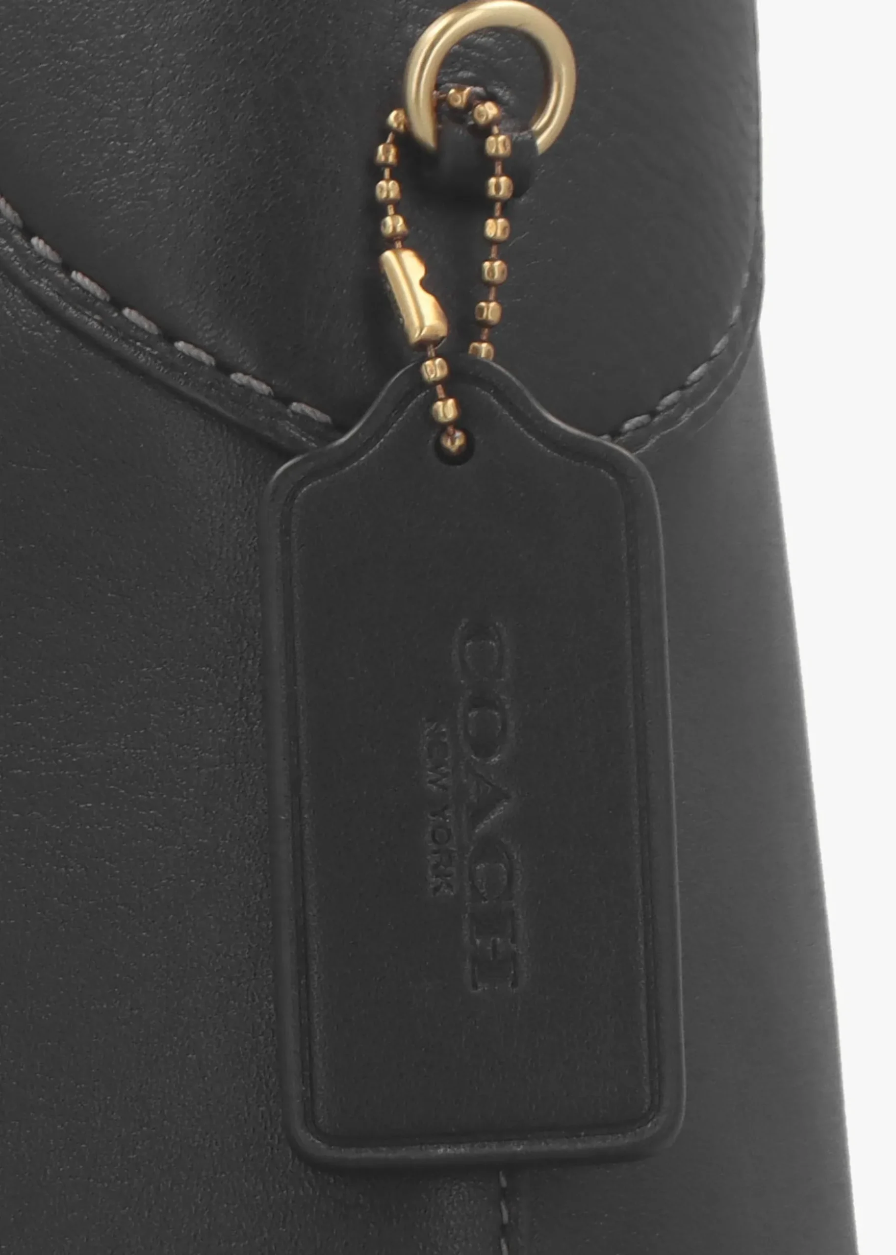 Brooklyn 39 Brass Black Leather Shoulder Bag
