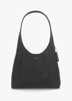 Brooklyn 28 Brass Black Leather Shoulder Bag