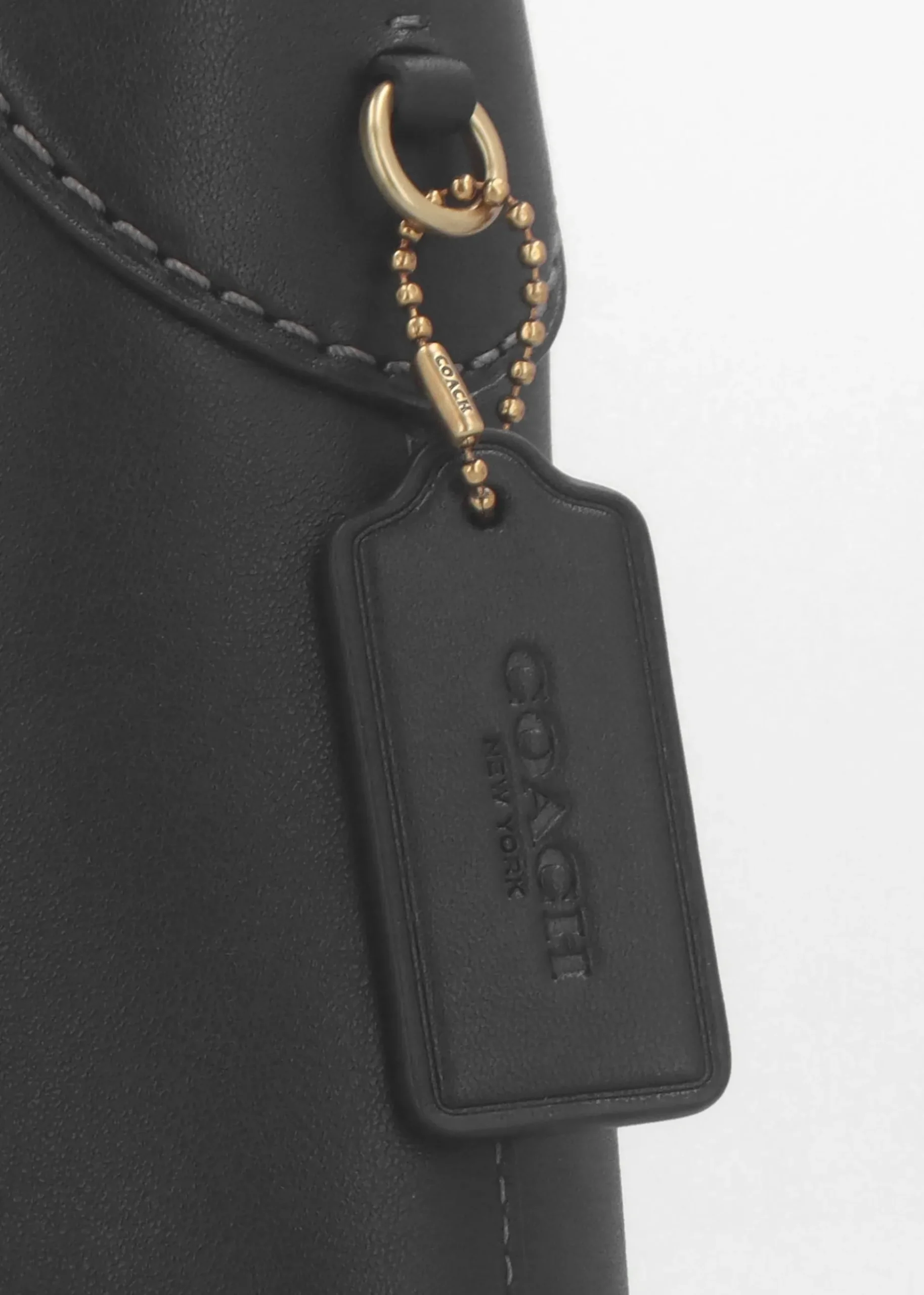Brooklyn 28 Brass Black Leather Shoulder Bag