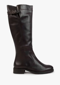 Brown Leather Knee High Boots