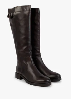 Brown Leather Knee High Boots