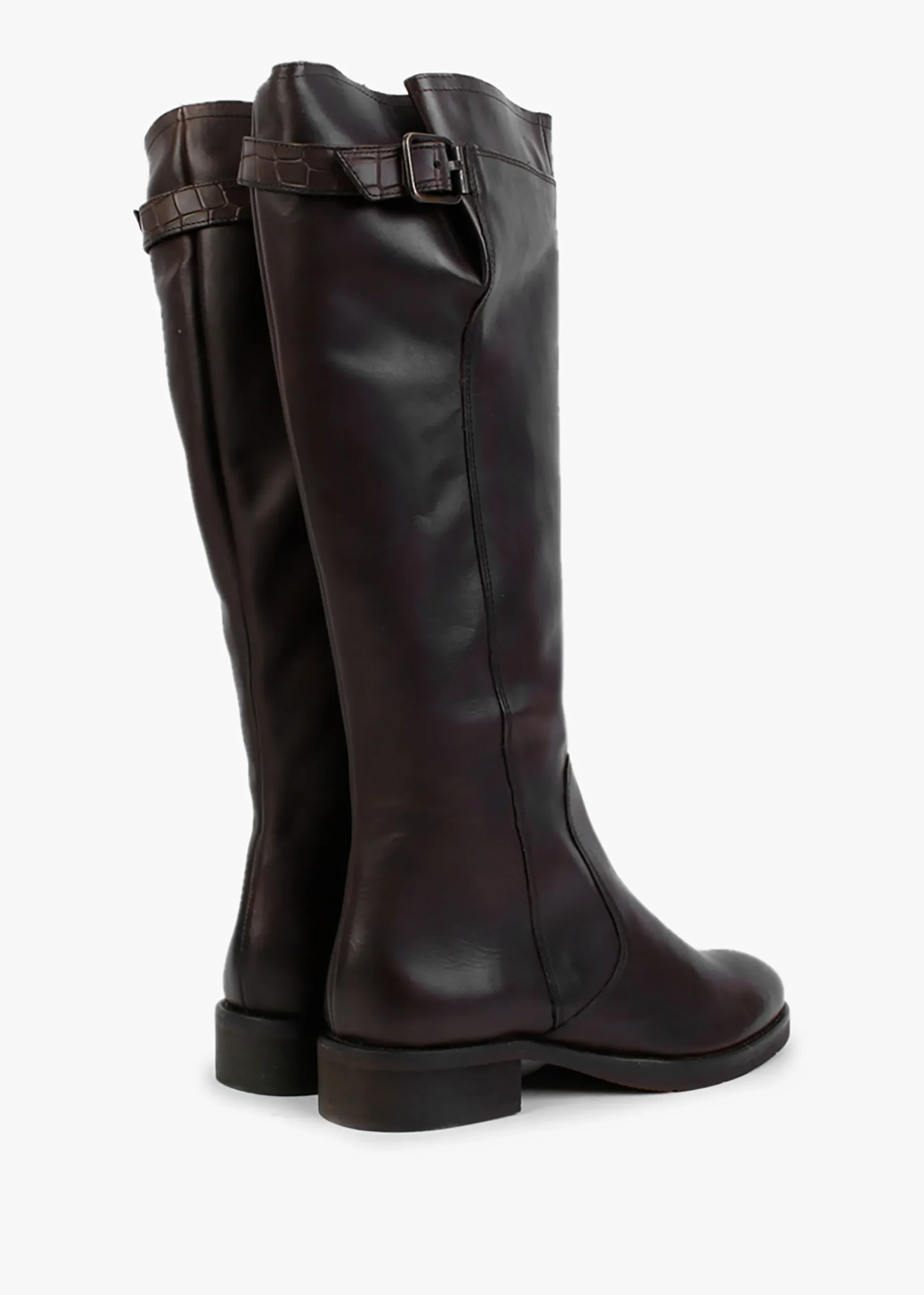 Brown Leather Knee High Boots