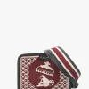 Burgundy Monkey Tapestry Cross-Body Bag