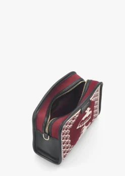 Burgundy Monkey Tapestry Cross-Body Bag