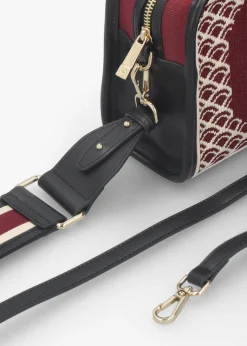 Burgundy Monkey Tapestry Cross-Body Bag