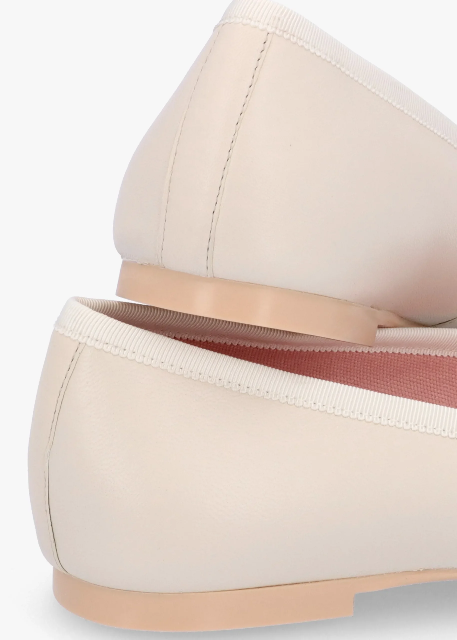 Camille Cream Leather Square Toe Ballerina Pumps