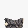 Canvas Jacquard Denim Baguette Bag