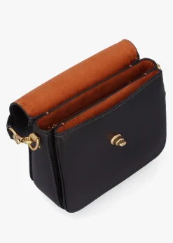 Cassie 19 Black Leather Cross-Body Bag