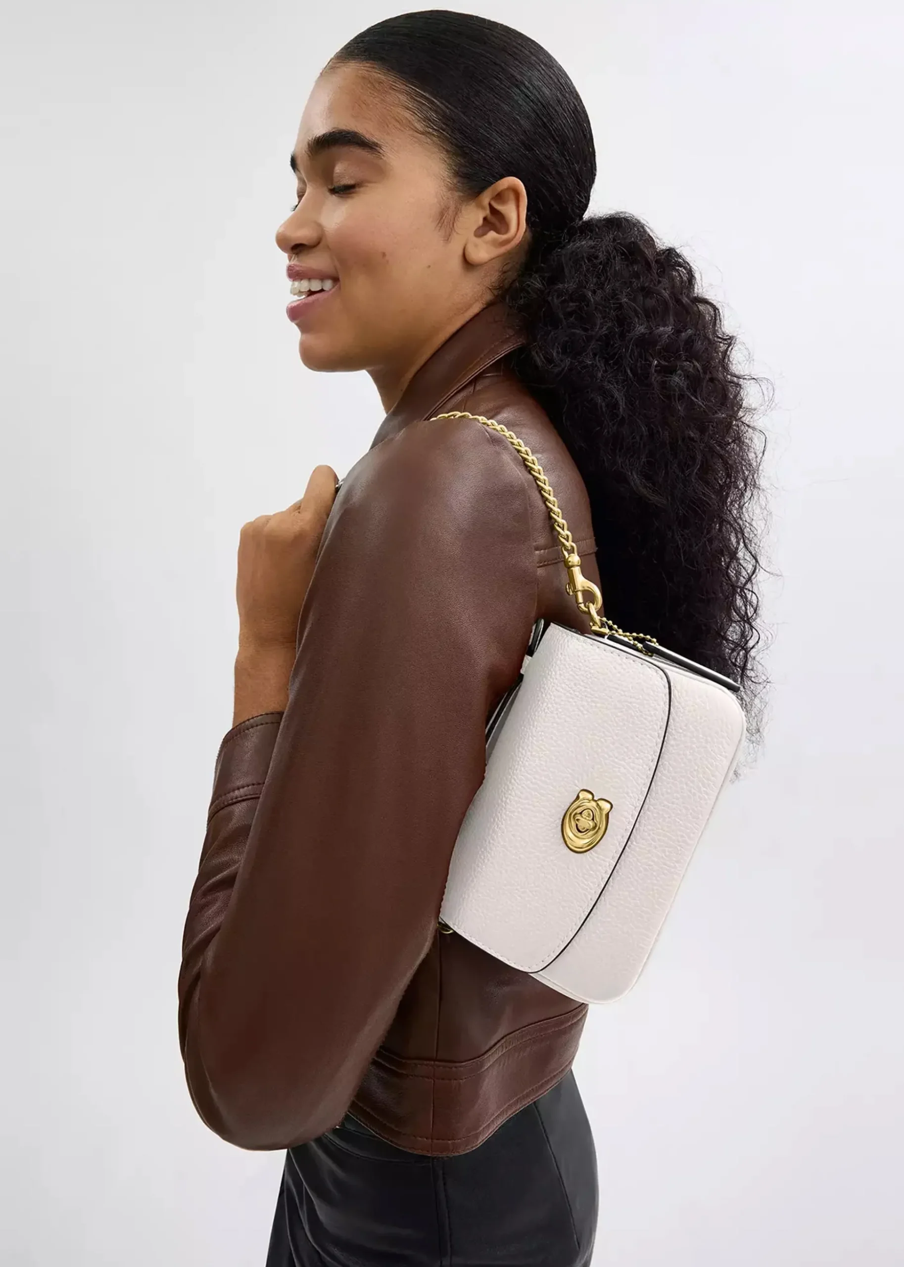 Cassie 17 Chalk Leather Cross-Body Bag