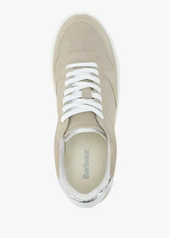 Celeste Beige & Silver Leather Trainers