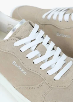 Celeste Beige & Silver Leather Trainers