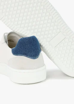 Celeste White & Chambray Leather Trainers