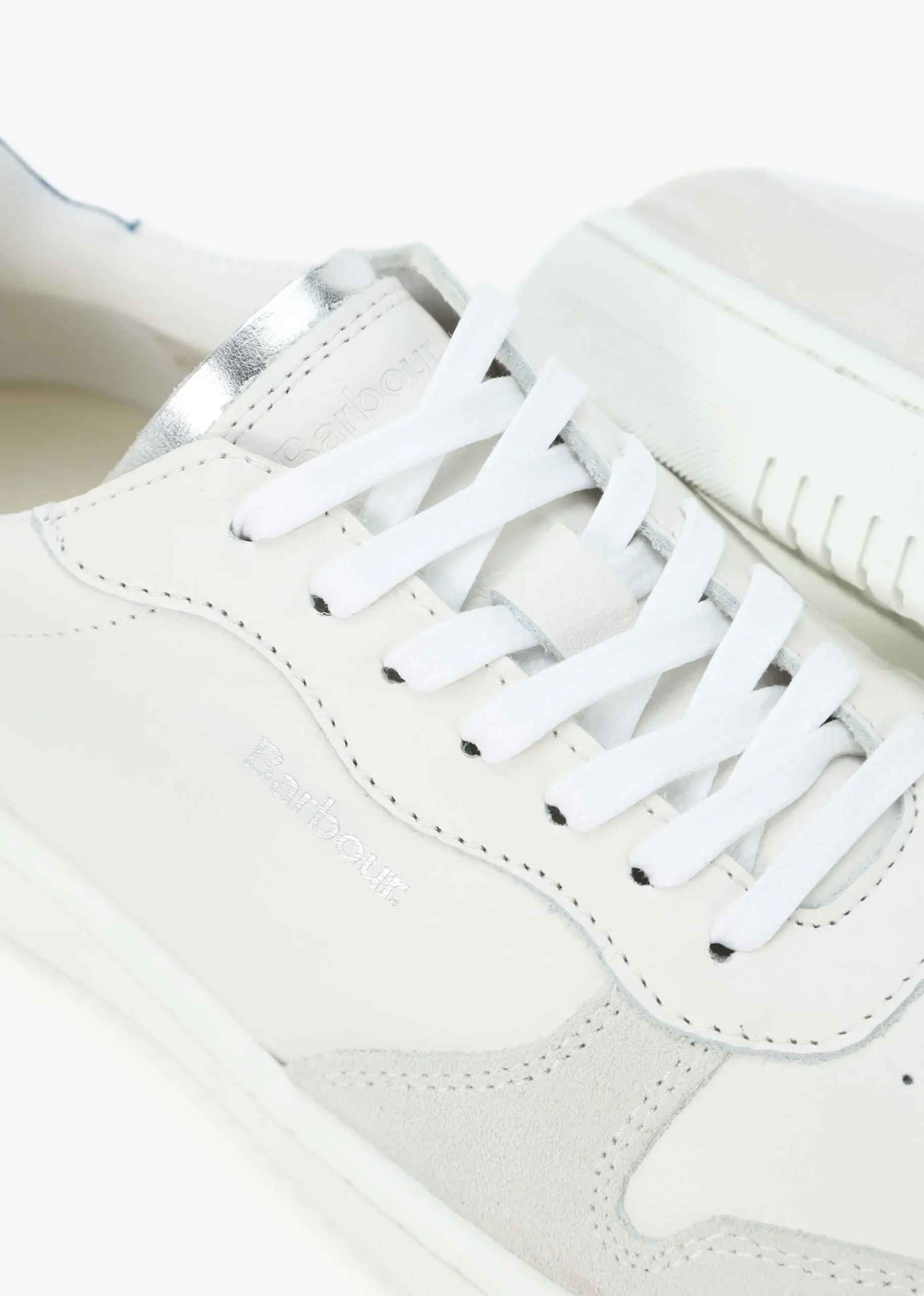 Celeste White & Chambray Leather Trainers