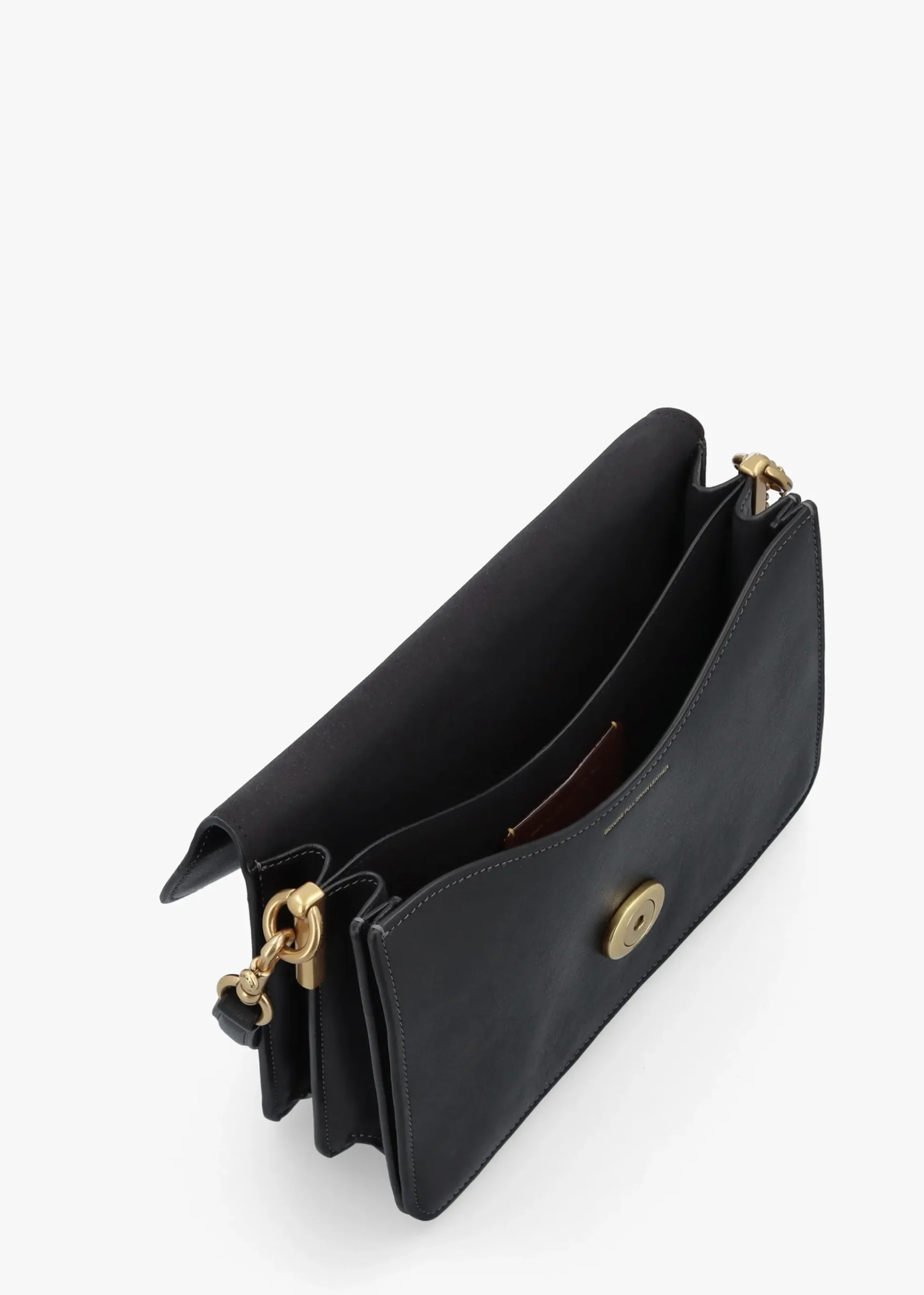 Chain Tabby Black Leather Shoulder Bag